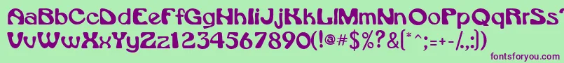 Vroomssk Font – Purple Fonts on Green Background