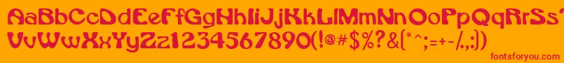 Vroomssk Font – Red Fonts on Orange Background