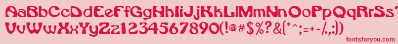 Vroomssk Font – Red Fonts on Pink Background