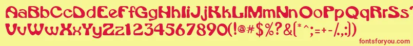 Vroomssk Font – Red Fonts on Yellow Background