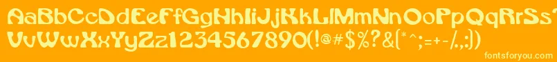 Vroomssk Font – Yellow Fonts on Orange Background