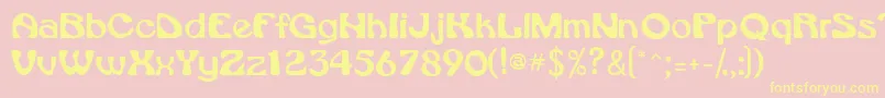 Vroomssk Font – Yellow Fonts on Pink Background