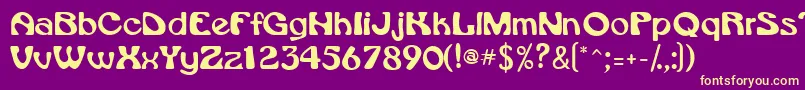 Vroomssk Font – Yellow Fonts on Purple Background