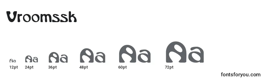 Размеры шрифта Vroomssk