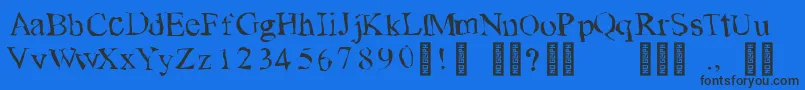 Police TearsonfreshfruitRegular – polices noires sur fond bleu