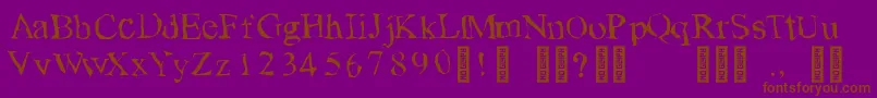 TearsonfreshfruitRegular Font – Brown Fonts on Purple Background