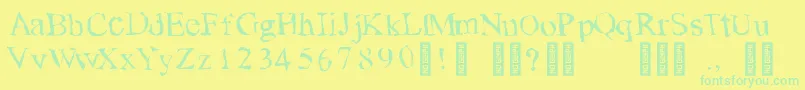 fuente TearsonfreshfruitRegular – Fuentes Verdes Sobre Fondo Amarillo