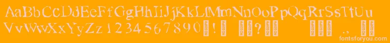 TearsonfreshfruitRegular-Schriftart – Rosa Schriften auf orangefarbenem Hintergrund