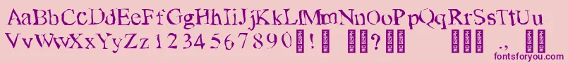 Weitere Informationen zur TearsonfreshfruitRegular-Schriftart TearsonfreshfruitRegular-Schriftart – Violette Schriften auf rosa Hintergrund