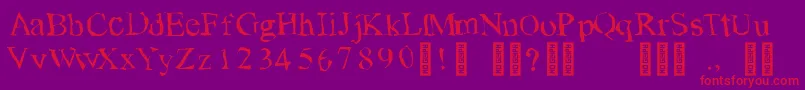 Więcej informacji o czcionce TearsonfreshfruitRegular Czcionka TearsonfreshfruitRegular – czerwone czcionki na fioletowym tle