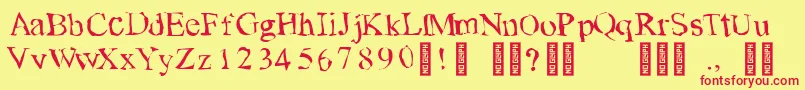 En savoir plus sur la police TearsonfreshfruitRegular Police TearsonfreshfruitRegular – polices rouges sur fond jaune