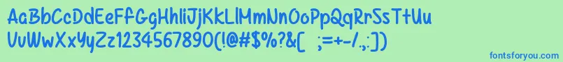 KazincbarcikaTtf Font – Blue Fonts on Green Background