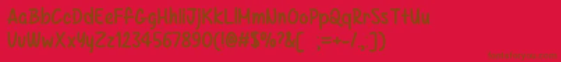 KazincbarcikaTtf Font – Brown Fonts on Red Background