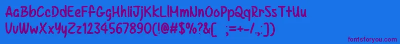 KazincbarcikaTtf-Schriftart – Violette Schriften auf blauem Hintergrund