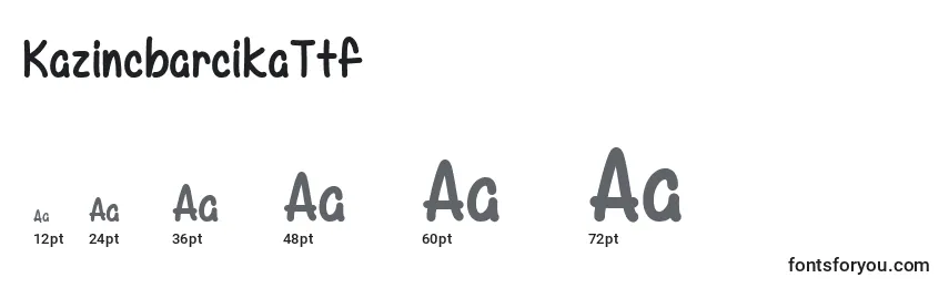 Размеры шрифта KazincbarcikaTtf
