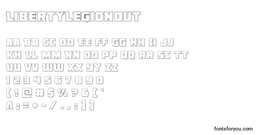 A fonte Libertylegionout – alfabeto, números, caracteres especiais