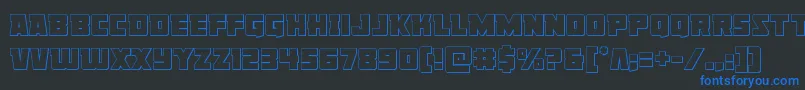 Libertylegionout Font – Blue Fonts on Black Background