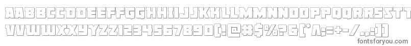 Libertylegionout-fontti – harmaat kirjasimet valkoisella taustalla