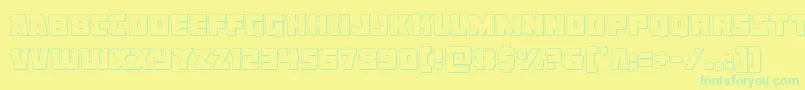 Fonte Libertylegionout – fontes verdes em um fundo amarelo
