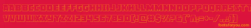 Libertylegionout Font – Orange Fonts on Red Background