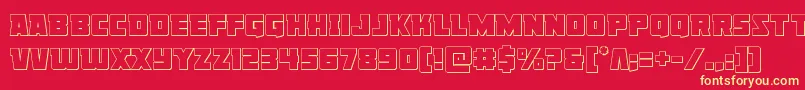 Libertylegionout Font – Yellow Fonts on Red Background