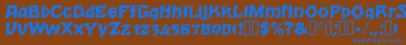 Czcionka Talon – niebieskie czcionki na brązowym tle