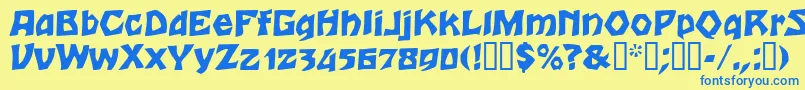 Talon Font – Blue Fonts on Yellow Background