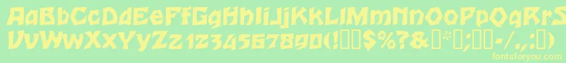 Talon Font – Yellow Fonts on Green Background