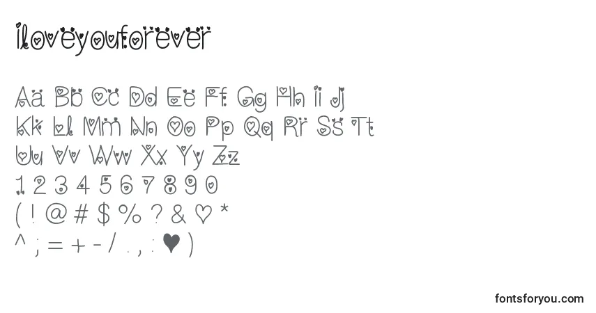 Fuente Iloveyouforever - alfabeto, números, caracteres especiales