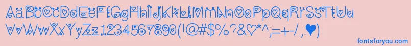 Weitere Informationen zur Iloveyouforever-Schriftart Iloveyouforever-Schriftart – Blaue Schriften auf rosa Hintergrund