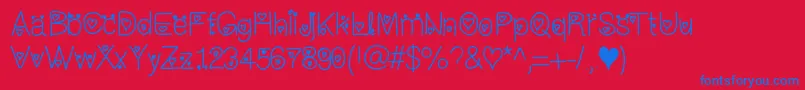 Iloveyouforever Font – Blue Fonts on Red Background