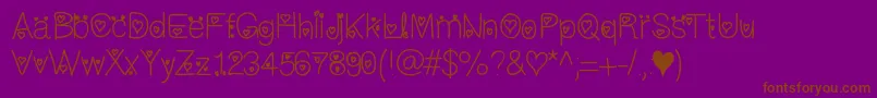 Iloveyouforever-fontti – ruskeat fontit violetilla taustalla