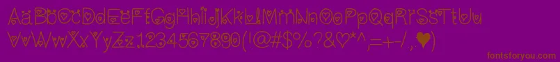 Iloveyouforever-Schriftart – Braune Schriften auf violettem Hintergrund