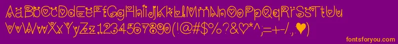 Iloveyouforever Font – Orange Fonts on Purple Background