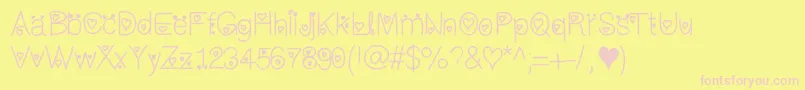 Iloveyouforever Font – Pink Fonts on Yellow Background