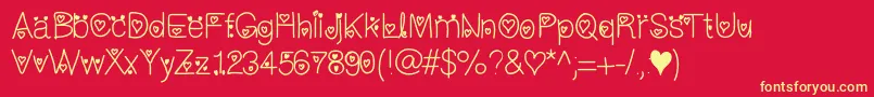 Iloveyouforever Font – Yellow Fonts on Red Background