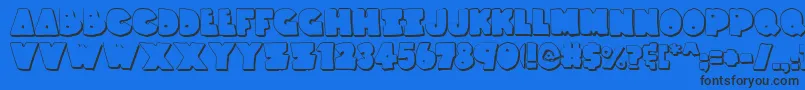 ThunderThighsShadow Font – Black Fonts on Blue Background