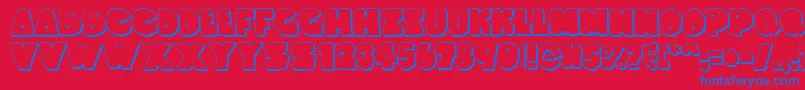 ThunderThighsShadow Font – Blue Fonts on Red Background