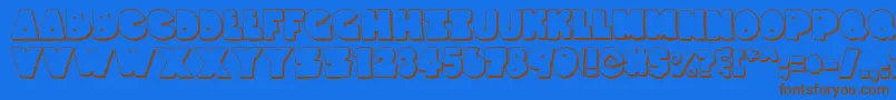 ThunderThighsShadow Font – Brown Fonts on Blue Background