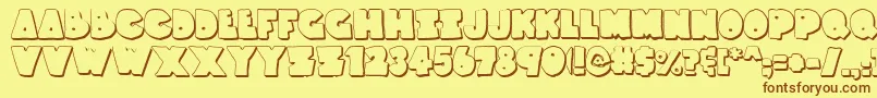 ThunderThighsShadow Font – Brown Fonts on Yellow Background