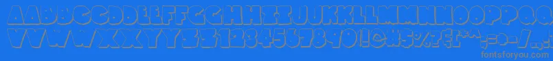 ThunderThighsShadow Font – Gray Fonts on Blue Background