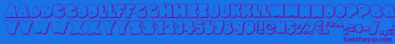 ThunderThighsShadow Font – Purple Fonts on Blue Background