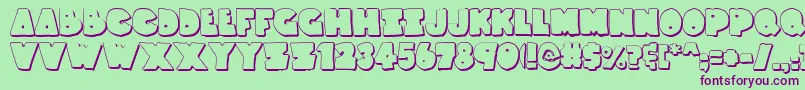 ThunderThighsShadow Font – Purple Fonts on Green Background