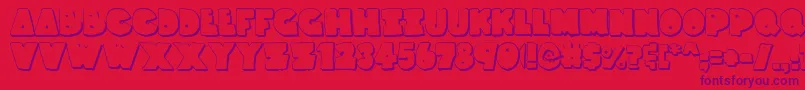 ThunderThighsShadow Font – Purple Fonts on Red Background