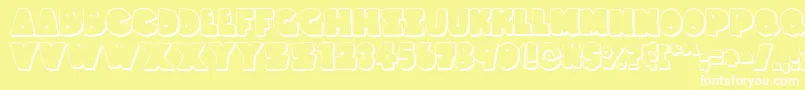 ThunderThighsShadow Font – White Fonts on Yellow Background