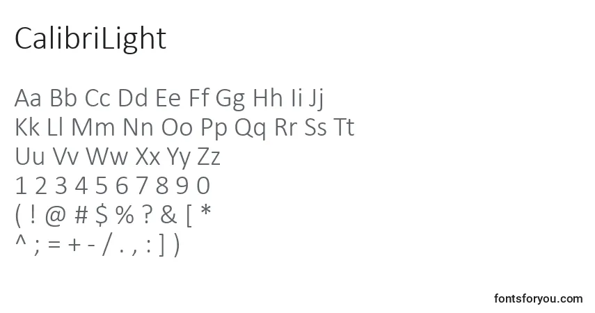 Шрифт CalibriLight – алфавит, цифры, специальные символы