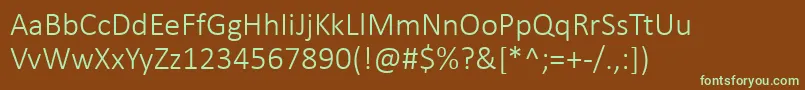 Шрифт CalibriLight – зелёные шрифты на коричневом фоне