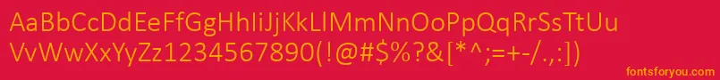 CalibriLight Font – Orange Fonts on Red Background