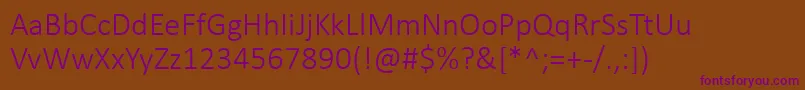 CalibriLight Font – Purple Fonts on Brown Background