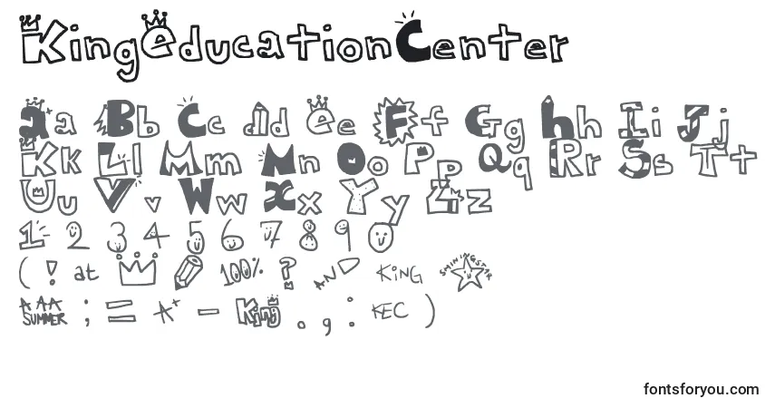 A fonte KingEducationCenter – alfabeto, números, caracteres especiais